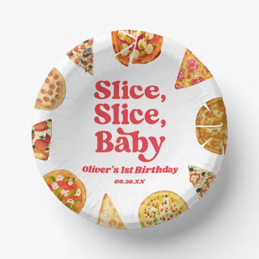 Bols En Carton Trancher, Trancher, Bébé ! Pizza fête d'anniversai (Recto)