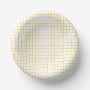Bols En Carton Trellis Canari Jaune - Blanc