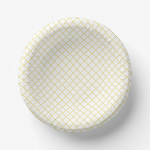 Bols En Carton Trellis Diamant Beurre Jaune - Blanc
