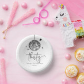 Bols En Carton Trente Silver Disco Ball 30e fête d'anniversaire (Fête)