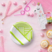 Bols En Carton Triangle en Lime Vert et Blanc (Fête)