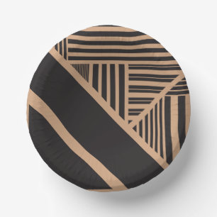 Bols En Carton Triangle en tan et noir