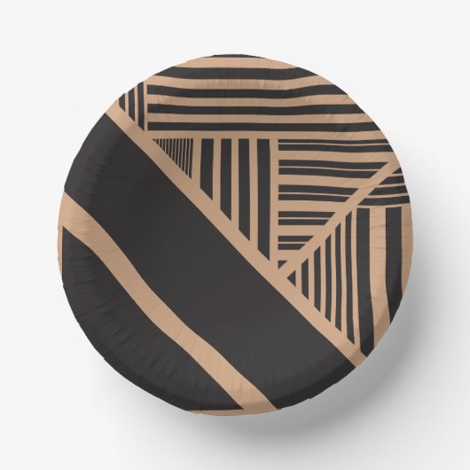 Bols En Carton Triangle en tan et noir (Recto)