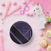 Bols En Carton Triangle rayures en violet et noir (Fête)