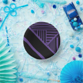 Bols En Carton Triangle rayures en violet et noir (Fête)