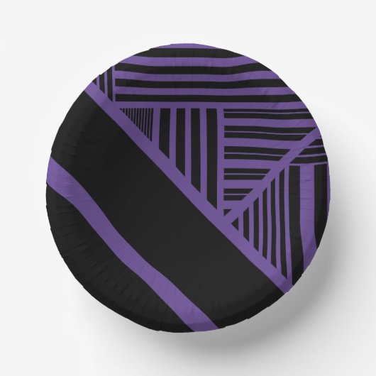 Bols En Carton Triangle rayures en violet et noir (Recto)