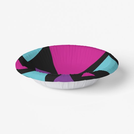 Bols En Carton Triangles en rose, violet, bleu et noir (Angulaire)