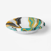 Bols En Carton Turquoise, Or, Marbre Fluide Art (Angulaire)