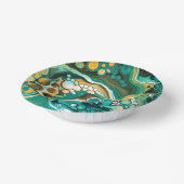 Bols En Carton Turquoise, Or, Marbre Fluide Art (Angulaire)