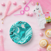Bols En Carton Turquoise, Turquoise et Marbre blanc (Fête)