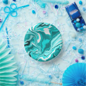 Bols En Carton Turquoise, Turquoise et Marbre blanc (Fête)