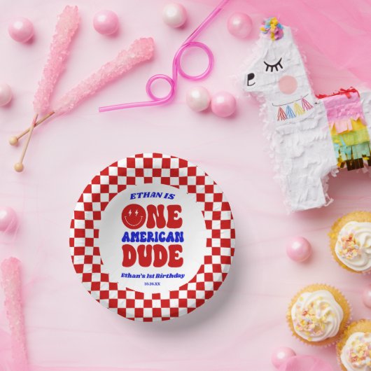 Bols En Carton Un Américain 4 juillet 1er anniversaire (Fête)