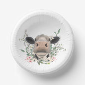 Bols En Carton vaches nez baiser fleurs aquarelle gris animal de  (Recto)