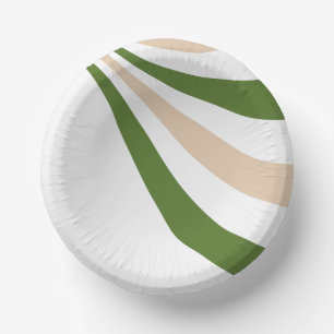 Bols En Carton Vague blanche, sable et palme verte