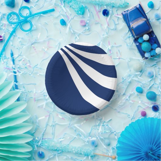 Bols En Carton Vague bleue et blanche (Fête)
