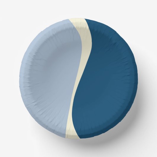 Bols En Carton Vagues simples 2 en bleu foncé, bleu clair et crèm (Recto)