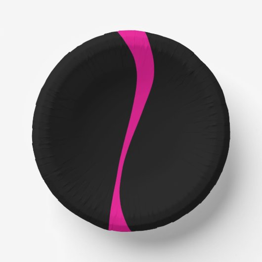 Bols En Carton Vagues simples 2 en Magenta et noir (Recto)
