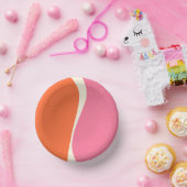 Bols En Carton Vagues simples 2 en rose, orange et crème (Fête)