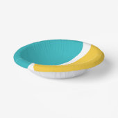 Bols En Carton Vagues simples 2 en Turquoise, Jaune et Blanc (Angulaire)