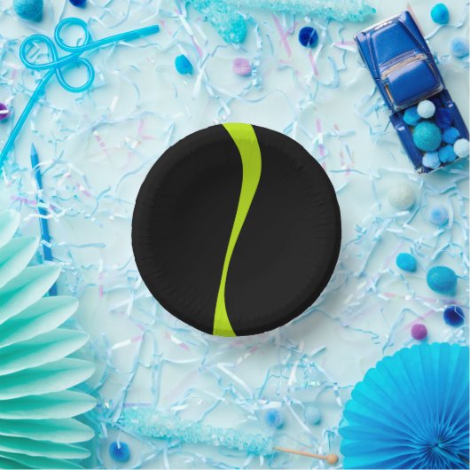 Bols En Carton Vagues simples 2 en vert citron et noir (Fête)