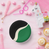 Bols En Carton Vagues simples 3 en vert, crème et noir (Fête)