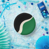 Bols En Carton Vagues simples 3 en vert, crème et noir (Fête)