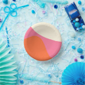 Bols En Carton Vagues simples 4 en rose, orange et crème (Fête)