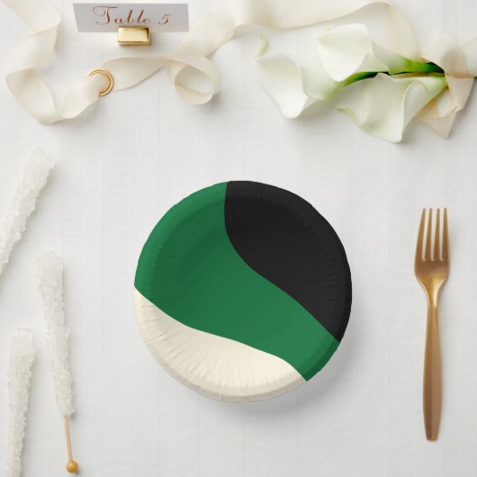 Bols En Carton Vagues simples - vert, crème et noir (Mariage)