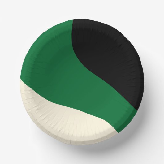 Bols En Carton Vagues simples - vert, crème et noir (Recto)