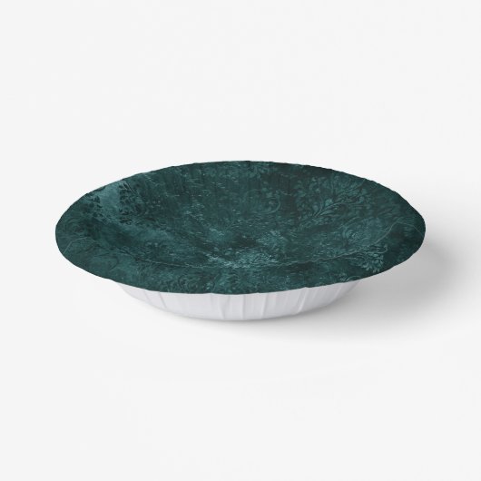 Bols En Carton Velvety Turquoise Damask | Grunge vert foncé Baroq (Angulaire)