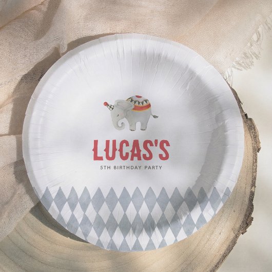 Bols En Carton Vintage Circus Elephant Boy Birthday Party