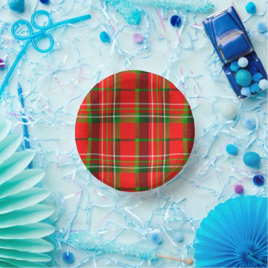 Bols En Carton Vive de Noël Rouge Vert Motif Tartan géométrique (Fête)