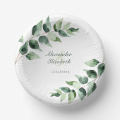 Bols En Carton Watercolor Eucalyptus Wedding | White (Recto)