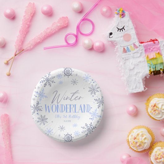 Bols En Carton Winter Wonderland Blue Snowflake fête d'anniversai (Fête)