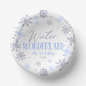 Bols En Carton Winter Wonderland Blue Snowflake fête d'anniversai (Recto)