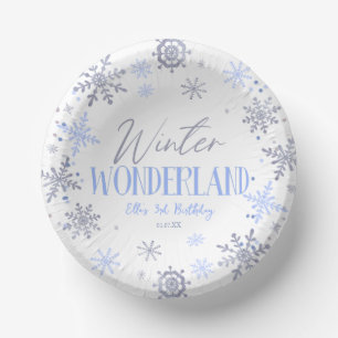 Bols En Carton Winter Wonderland Blue Snowflake fête d'anniversai