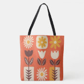 Bolsa de hombro, tela, diseño de flores draagtas (Voorkant)