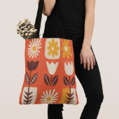 Bolsa de hombro, tela, diseño de flores draagtas (Dichtbij)