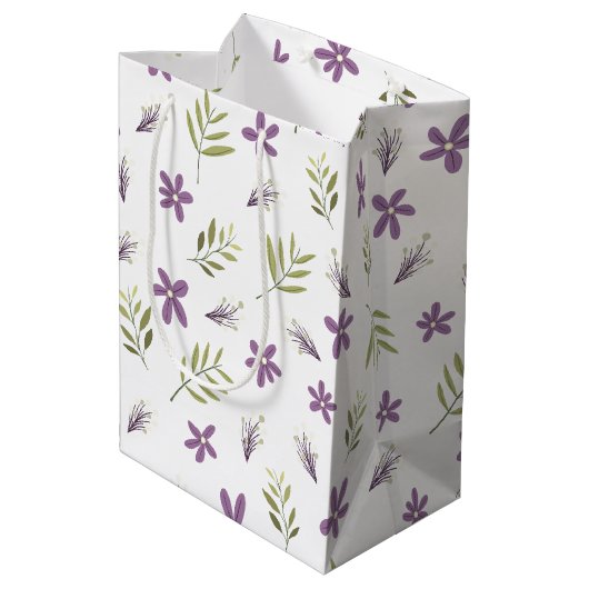 Bolsa de regalo Violetas y flores silvestres Medium Cadeauzakje (Achterkant Gekanteld)