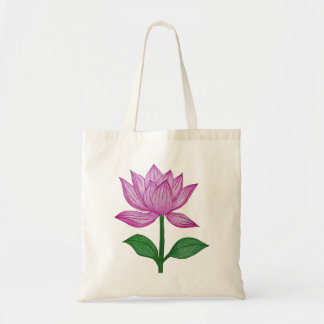 Bolsa de tela flor rosada tote bag