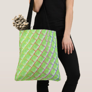 Bolsa verde claro com "emenda colorida, e relevant draagtas