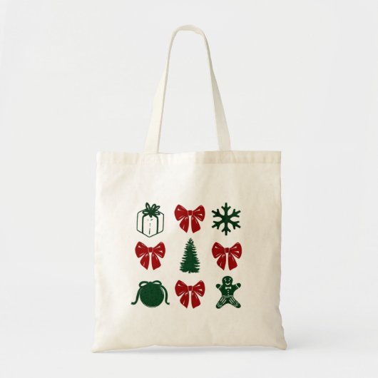Bolso de tela navideño coquette tote bag (Voorkant)