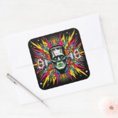  "Bolt Blowing Monster" Vierkante Sticker (Envelop)