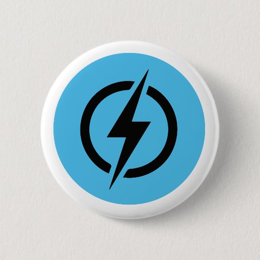 Bolt Blue Logo Ronde Button 5,7 Cm (Voorkant)