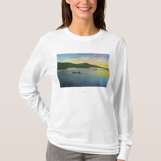 Bolton Landing Uitzicht van Couples Canoeing T-shirt (Voorkant)