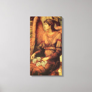 Bolwerken van Gods Huis, engel door John Strudwick Canvas Afdruk