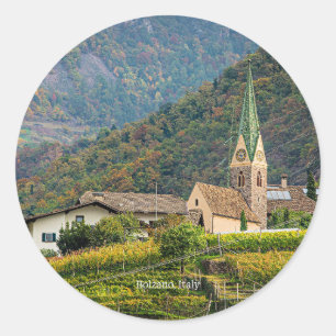 Bolzano, Italiaanse landschapsfoto Ronde Sticker