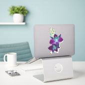 Bom bleu Dendrobium Orchid Sticker Kiss-cut (Ordinateur portable sur le bureau)