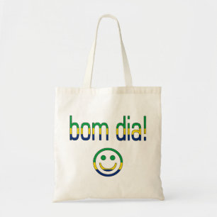 Bom Dia. Braziliaanse vlaggenkleuren Tote Bag