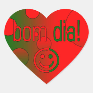 Bom Dia. Pop van Portugese vlag Hart Sticker
